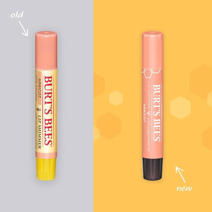 Burt's Bees Lip Balm, Moisturizing Lip Shimmer for Women, for All Day Hydration, with Vitamin E & Coconut Oil, 100% Natural, Apricot, 0.09 Ounce