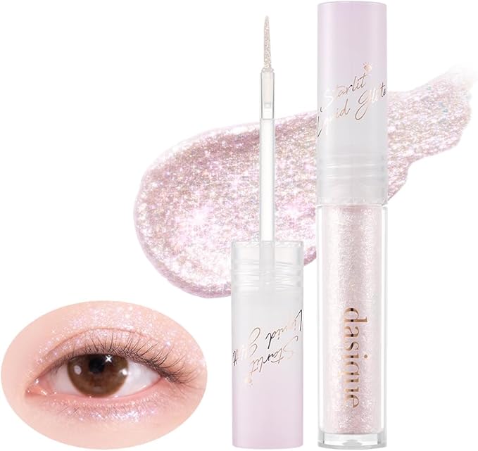 dasique Starlit Jewel Liquid Glitter (03 Purple Sparkling) | Twinkle Glitter Shadow | Korean Makeup | Shimmer Eye Make Up | Eyeshadow Eyeliner | Long lasting | Multi use | Quick drying