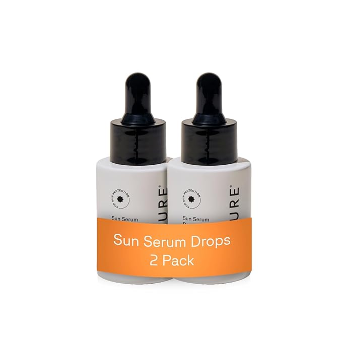 Acure Sun Serum Drops SPF 30 - Hydrating Sunscreen Serum with Broad-Spectrum Protection, Skincare for Beauty Glow, Light & Sheer UV Shield, Use with Makeup, Travel Size - 1 fl oz (2 Pack)