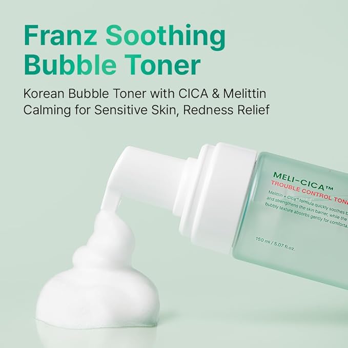 FRANZ Meli-CICA Trouble Control Toner Travel Kit Bundle – Soothing Acne Toner with Melittin & CICA – Oil-Free, Calming Formula for Sensitive & Acne-Prone Skin, 1 fl.oz.+5 fl.oz.