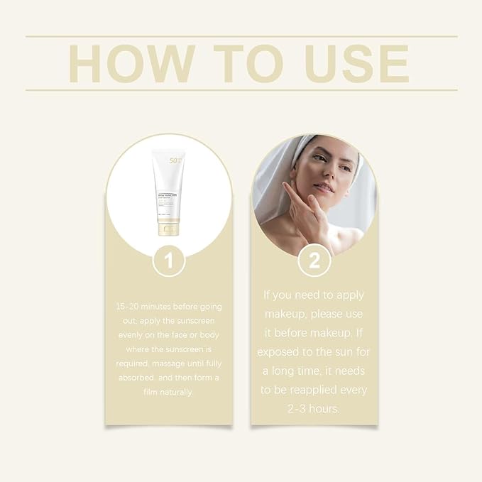 Sunscreen for Women, Women Sunscreen Lotion SPF 50 Sun Screen Protector Under Makeup Cream Sweat-Proof Moisturizing