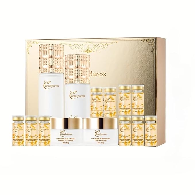 2 Sets Collagen Skincare Set - 14pcs - Face Care with Collagen, Niacinamide, Hyaluronic Acid - Smoothing Skin & Firming Skin,Hydrating Skincare kit Include Toner, Serum, Lotion, Eye Cream, Face Cream
