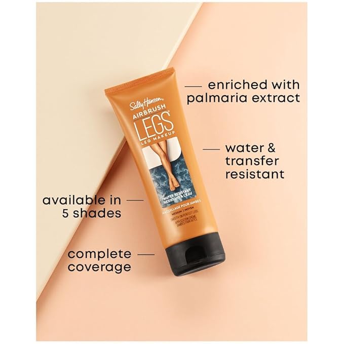 Sally Hansen Airbrush Legs®, Leg Makeup, Medium, Easy Application, Flawless Looking Legs, Water Resistant, Transfer Proof Lotion