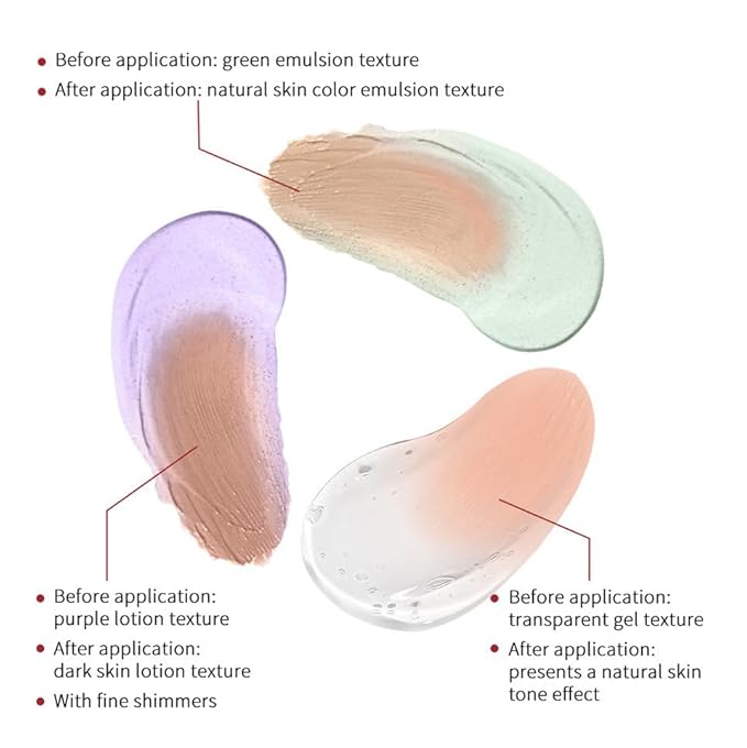 Corlo CC Cream, Color Correcting Cream with SPF 25, Even Skin Tone Makeup and Skin Care, Hydrating Serum Coverage Lightweight Foundation, Invisible Pores Concealer (Purple, 0)