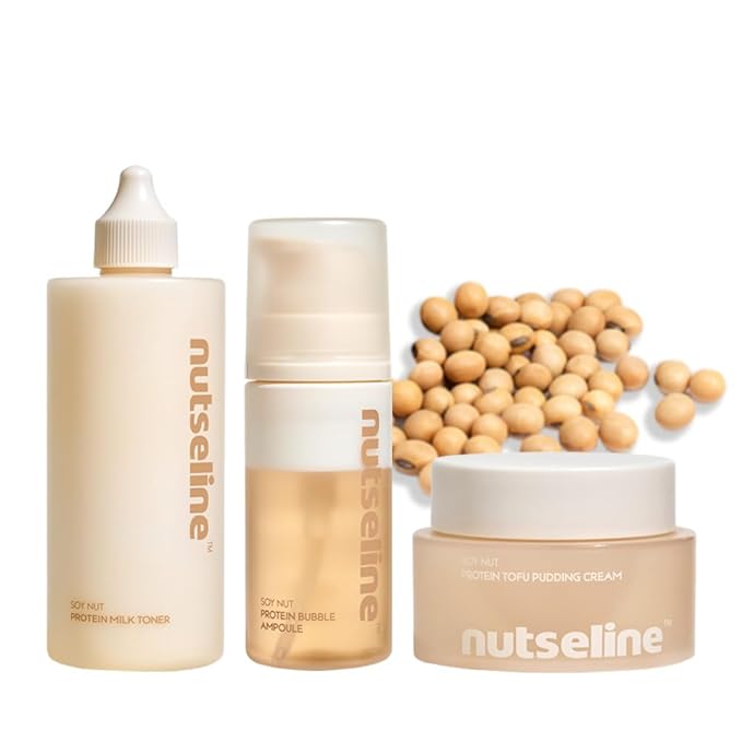 Soy Nut Firming Trio: Soy Nut Protein Hydrating Milk Toner + Soy Nut Bubble Ampoule Serum + Soy Nut Tofu Pudding Face Cream