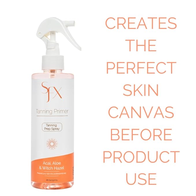SunFX Professonal Tanning pH Balancing Prep Spray | Nutrient-Enriched, Balanced Toner | Infused with Acai, Aloe & Witch Hazel. 8 fl oz
