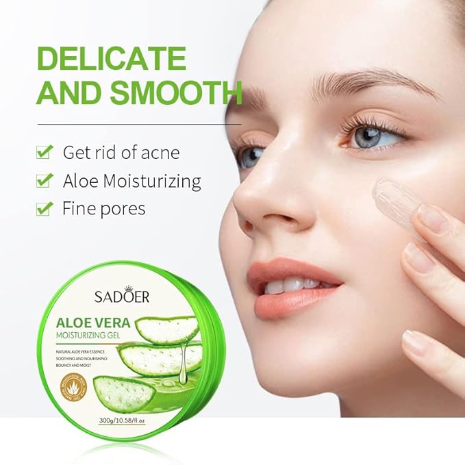 New Soothing Moisture - Aloe Vera Moisturizer for Face, Scalp, Hair - Aloe Vera Gel for Skin and Sunburn Relief - 10.58oz