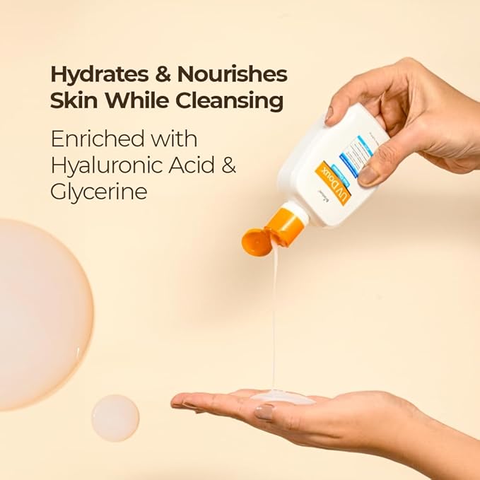 UV Doux Face Cleanser | Enriched with Hyaluronic Acid, Jojoba Oil, Niacinamide | Deep Cleansing & Hydration | Removes Excess Oil | Sulphate & Paraben-Free For All Skin Types 4.4 fl oz.