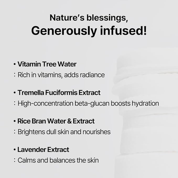 Veramore Rice & Vitamin Glow Cleansing Pads – Dual-Sided Brightening & Hydrating Toner Pads with Mushroom Extract & Hyaluronic Acid, Niacinamide | Gentle Exfoliating K-Beauty, 70 Count (5.07 fl oz)