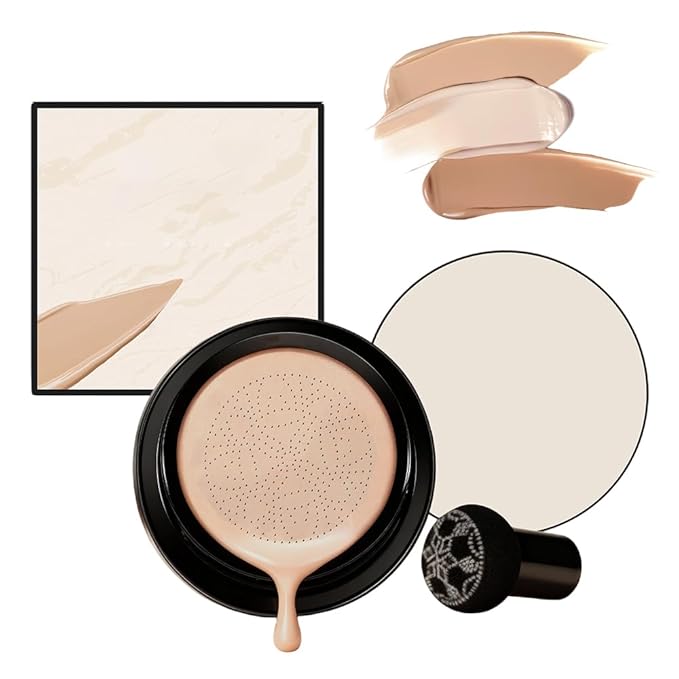 Foundation for Older Women, 2026 New Mushroom Head Cushion CC Cream, Moisturizing Long Lasting Full Coverage BB Cream Foundation for Mature Skin, All Skin Types (Natural)