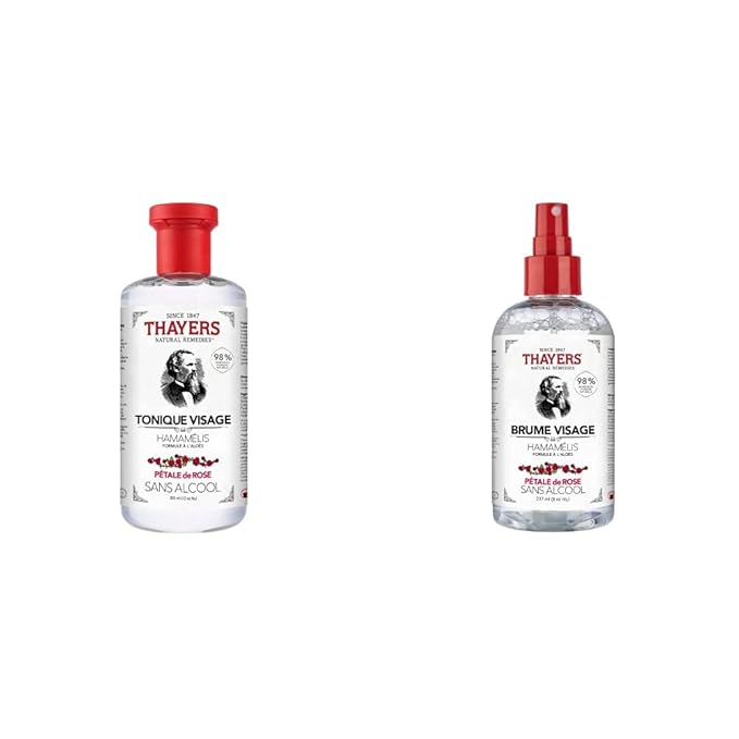 THAYERS Rose Petal, Alcohol-Free, Hydrating Toner 12 Oz + Mist Toner 8 Oz (2 Pack)