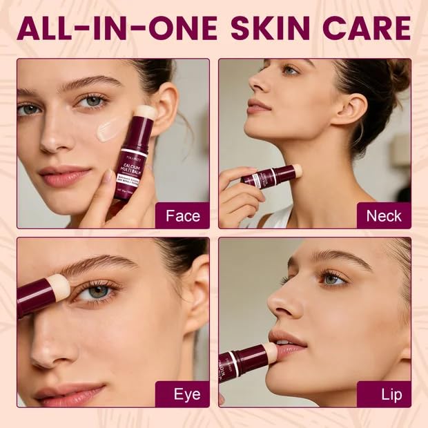 Calcium Multi Balm Stick, Calcium Volume Multi Balm, Easy-to-control Collagen Moisturing Stick, Anti-aging, Firming, Hydrating, Multi-Purpose Skin Care for Face, Eyes, Neck, 10g