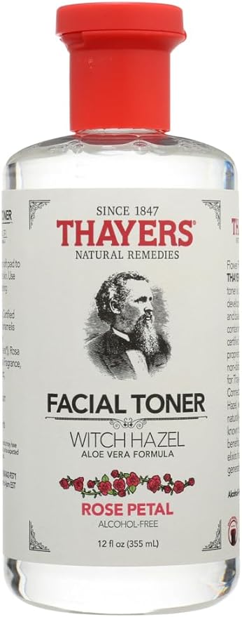 Thayer's Alcohol-Free Rose Petal Soothing Witch Hazel for Face & Skin with Aloe Vera iSXJHd, 2Pack (12 oz)