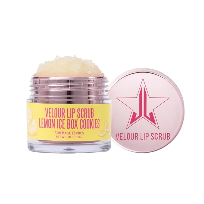 Jeffree Star Cosmetics Velour Lip Scrub, Exfoliating Sugar Lip Treatment, Cruelty-Free & Vegan, 30 G / 1 oz. (Lemon Ice Box Cookies)