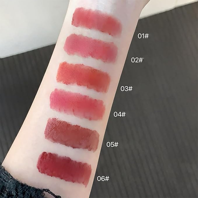 3 Colors Matte Liquid Lipstick, Cute Rabbit Key Chain Lip Gloss, Lightweight Matte Finish Lip Stain Full Coverage Korean Makeup for Girls（#1,#5,#6）