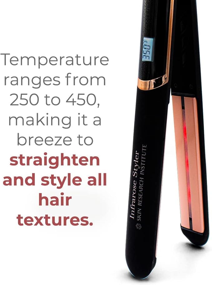 Skin Research Institute Infrarose Styler, Hair Iron, 1 Count, Tourmaline, Hair Styling, Shine Enhancing, Curling