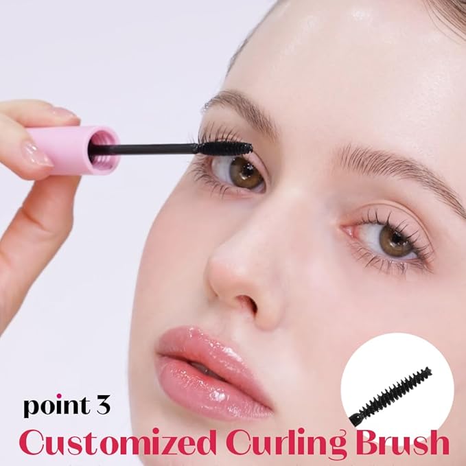 ETUDE Curl Fix Mascara Mini for travel, Lash Mascara, Strong Curl Up, Long-Lasting, Waterproof, Lightweight, Korean Makeup, Beauty, Vegan Certified, Black (0.14 Fl Oz)