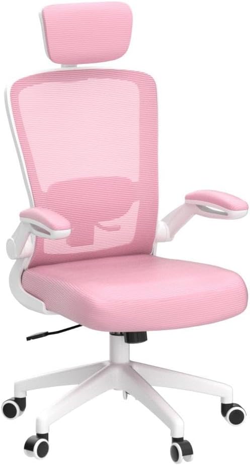 FelixKing Office Chair, Desk Chair with Adjustable Lumbar Support, Ergonomic Computer Chair with High Back and Armrest, Adjustable Height Gaming Chair Home Office Swivel Chair(Pink)