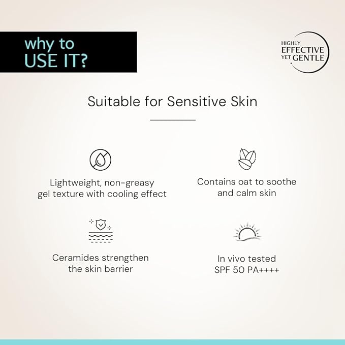 Deconstruct Oats & Ceramide Gel Sunscreen SPF 50 PA++++ 50g