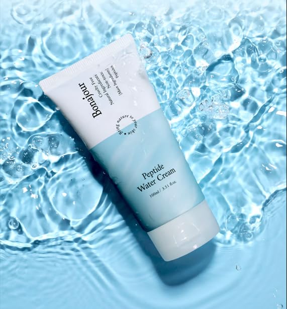 BONAJOUR] Vegan Peptide Hyaluronic Acid Moisturizing Cream for oily skin & sensitive skin (Lightweight face moisturizer), Best Anti Aging & Wrinkle, Repair, Brightening Care Lotion 3.38 Fl. oz