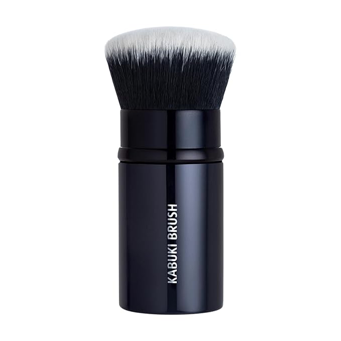 Lune+Aster Kabuki Brush |Retractable, Lightweight, High Performance Kabuki Brush. Densely-Packed, Flat, Vegan Bristles.