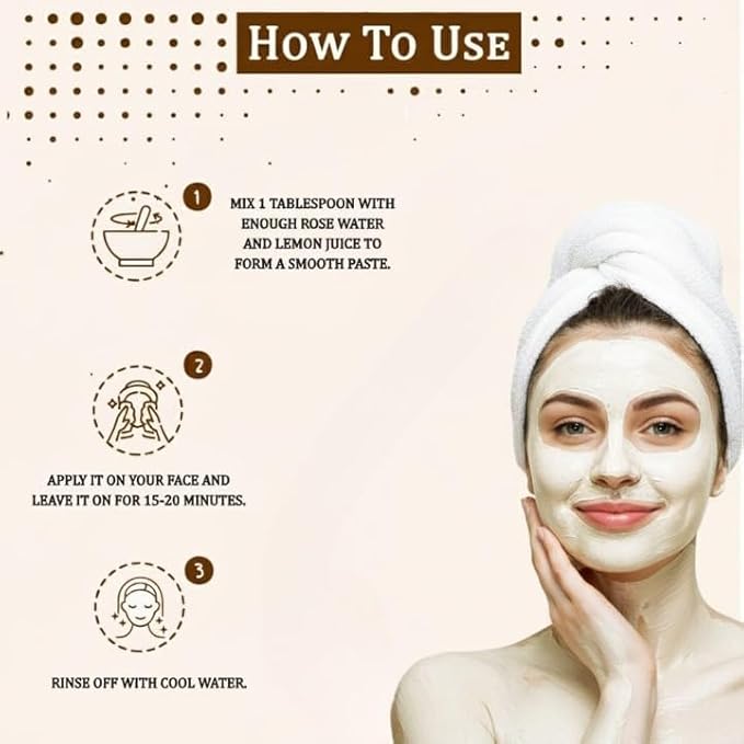 Pure & Natural Herbal Multani Mitti Powder, for Face Glow| Face Pack For Skin | Natural Skin Toner | Tan Reducer, 100gram