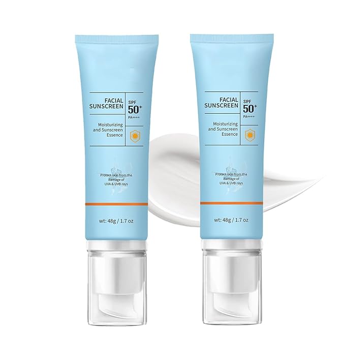 Clear Face Sunscreen SPF 50, 2 in 1 Hydrating SPF 50 Sunscreen - Free & Non-Sticky Travel Size Invisible Face Sunscreens, Broad Spectrum UVA/UVB Protection, Lightweight Hydrating for All Skin (2)