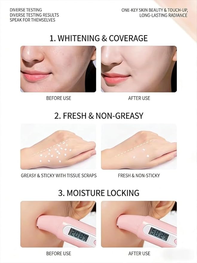 CC Cream with Brightening & Color Correction, Hydrating Moisturizer with Concealer, Natural Tone-Up Face Cream for Dull Skin, 50g - No White Cast, Sheer Coverage, Easy All-in-One Makeup Base