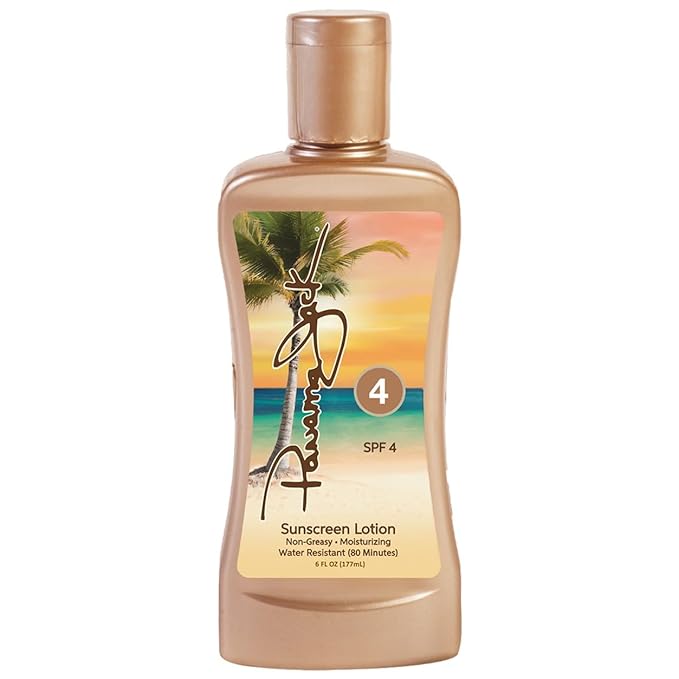 Panama Jack Sunscreen Tanning Lotion - SPF 4, PABA, Paraben, Gluten & Cruelty Free, Antioxidant Moisturizing Formula, 6 FL OZ (Pack of 1)
