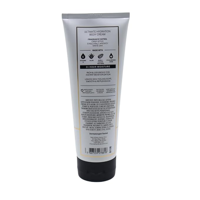 Bath & Body Works WHISKEY RESERVE Men's Collection Ultimate Hydration Body Cream Gift Set with a Red Bow for Holidays - Pack of 2