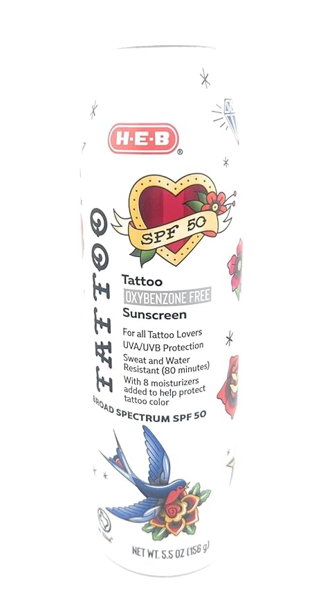 HEB Sunscreen Spray SPF 50 Broad Spectrum 5.5oz - 1 Bottle (Tattoo)
