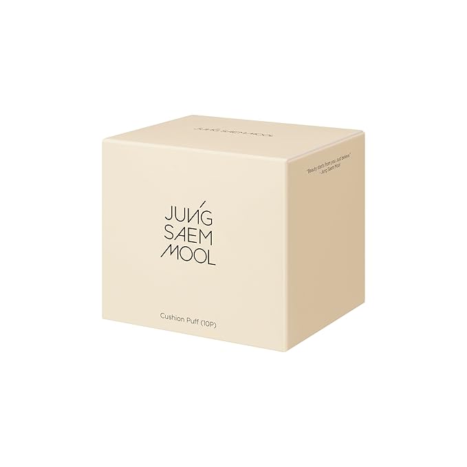 JUNG SAEM MOOL Cushion Puff | Natural Cover Puff for Smooth Fitting, Round Shape 2.1 Inch, Set (10p)