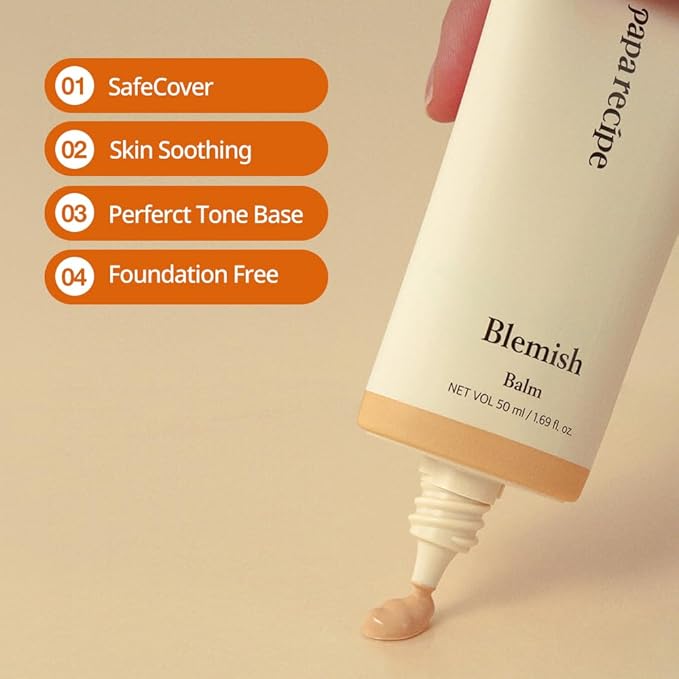Papa Recipe Calamine Blemish Balm 50ml – Skin Tone BB Cream with Galactomyces and Centella for Soothing & Natural Coverage – Korean Skincare