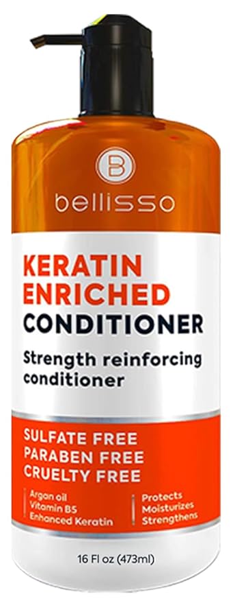 Keratin Conditioner – Sulfate and Paraben Free Deep Treatment for Dry, Damaged Hair - Salon Formula - For Curly, Color Treated, Straight and Frizzy Hair – for Women and Men to Repair Split Ends