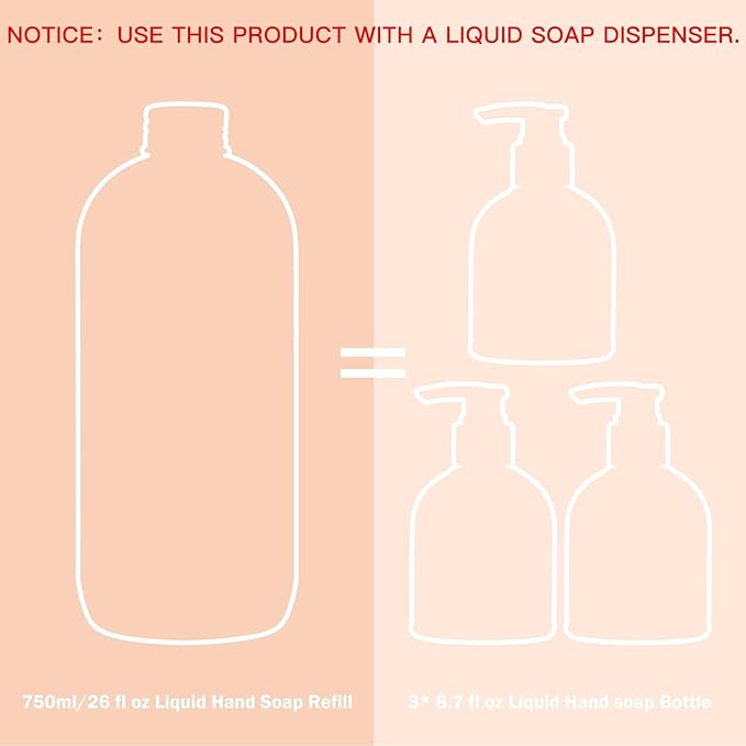 ROMIIE ZOI Liquid Hand Soap Refill, Pink Grapefruit, Gentle & Moisturizing Formula, 750 ML/ 26 FL OZ