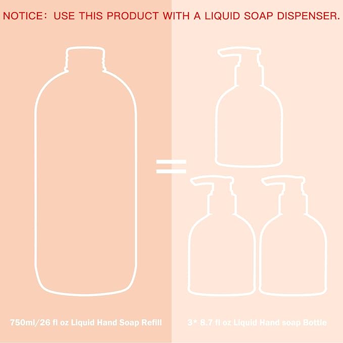 ROMIIE ZOI Liquid Hand Soap Refill, Cucumber & Mint, Gentle & Moisturizing Formula, 750 ML/ 26 FL OZ