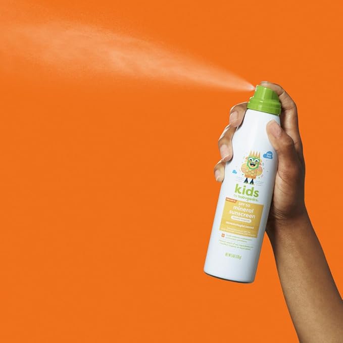 Babyganics SPF 50 Kids Mineral Sunscreen Continuous Spray, Totally Tropical | UVA UVB Protection | Octinoxate & Oxybenzone Free | Water Resistant, 6 Ounce (Pack of 2)