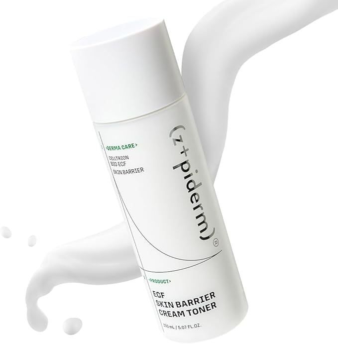 Zipiderm EGF Skin Barrier Cream Toner – Korean Milky Hydrating Toner for Dry, Sensitive & Acne-Prone Skin with Ceramides, Hyaluronic Acid, Rice Bran & Soy Protein, Moisturizing Skincare, 5.07 fl oz