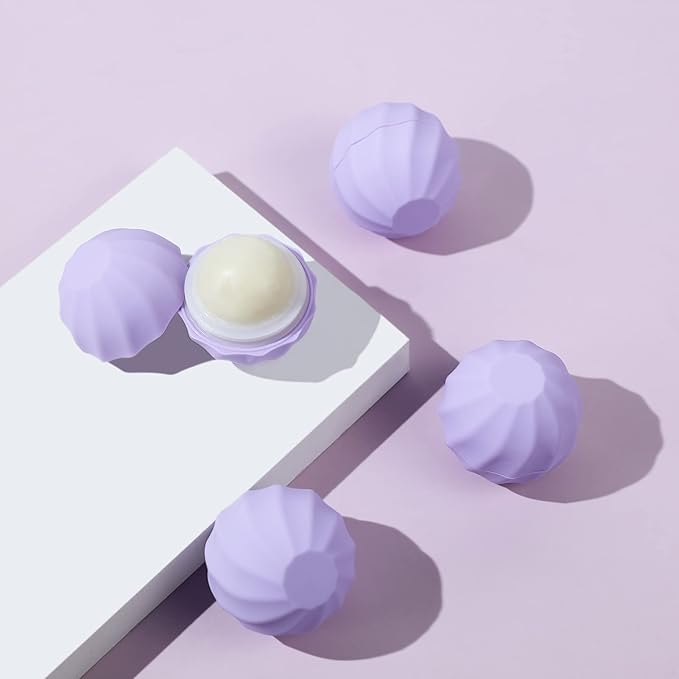 longway 0.24Oz (7ml) Empty Lip Balm Sphere Containers | Screw Cap Lipstick Tubes/Chapstick Tubes/Chapstick Holder for Lip Gloss & BPA FREE (Pack of 10 (Light Purple)