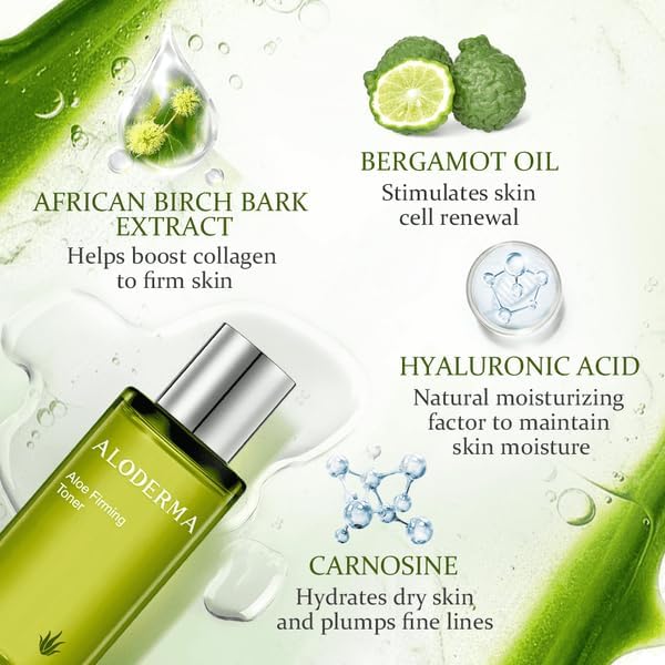 Aloderma Aloe Toner Set, 2 Pieces - Firming, Brightening Toners
