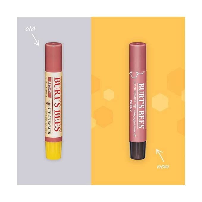 Burt's Bees 100% Natural Moisturizing Lip Shimmer, Peony - 1 Tube