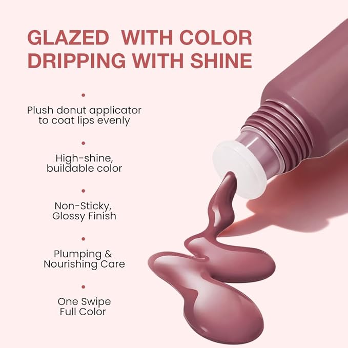Lip Tinted Glowy Balm Hydrating Tinted Lip Serum Lip Gloss, Ultra-Hydrating Natural Vegan Lip Balm, Sheer-Tinted Shine & Hydration, Soothes & Softens Dry Lips Skincare (Plum)
