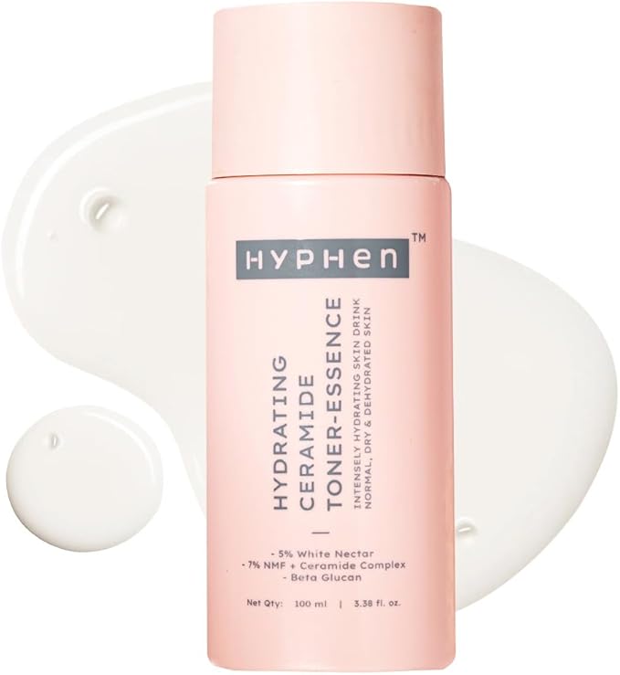 Hyphen 7% Ceramides-NMF Milky Face Toner Essence | 5% Glass Skin Blend of Rice Water, Oatmeal & Snow Mushroom Extracts |Hydrates & Nourishes| Alcohol Free Toner| for All Skin Types - 100ml