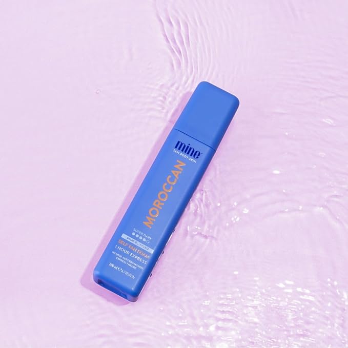 Minetan Self Tan Foam | Moroccan - 1 Hour Express, Best Sunless Tanning Mousse for a Deep Dark Bronze Skin Finish, Face & Body Fake Tanner, Ultra Hydrating Glow, Vegan & Paraben Free, 6.7 Fl Oz
