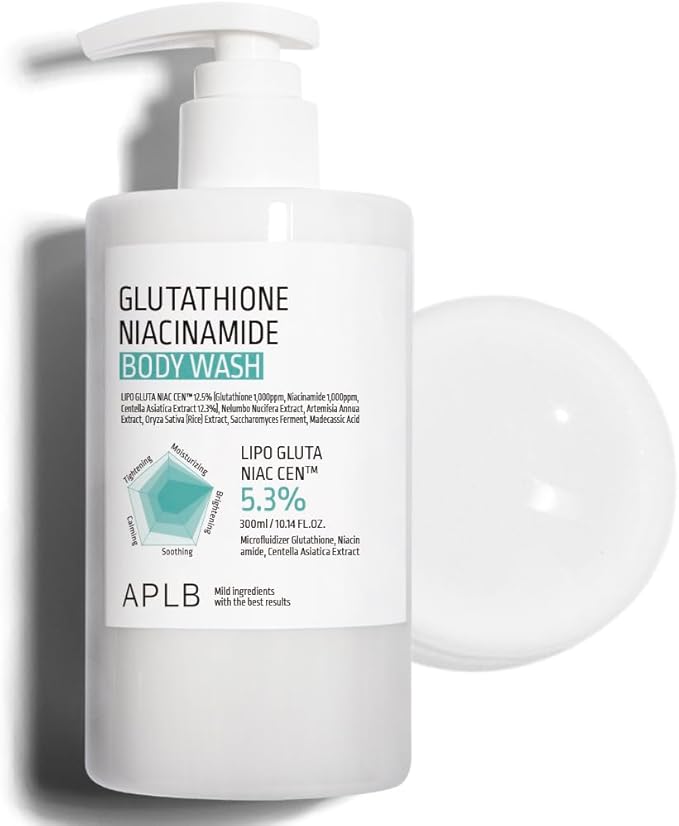 APLB Glutathione Niacinamide Body Wash | LIPO GLUTA NIAC CEN™ 5.3% 10.14 FL.OZ/Korean Skincare, Gentle Ingredients for the Safety of Your Skin, Long Lasting deep Moisture for Soft Skin