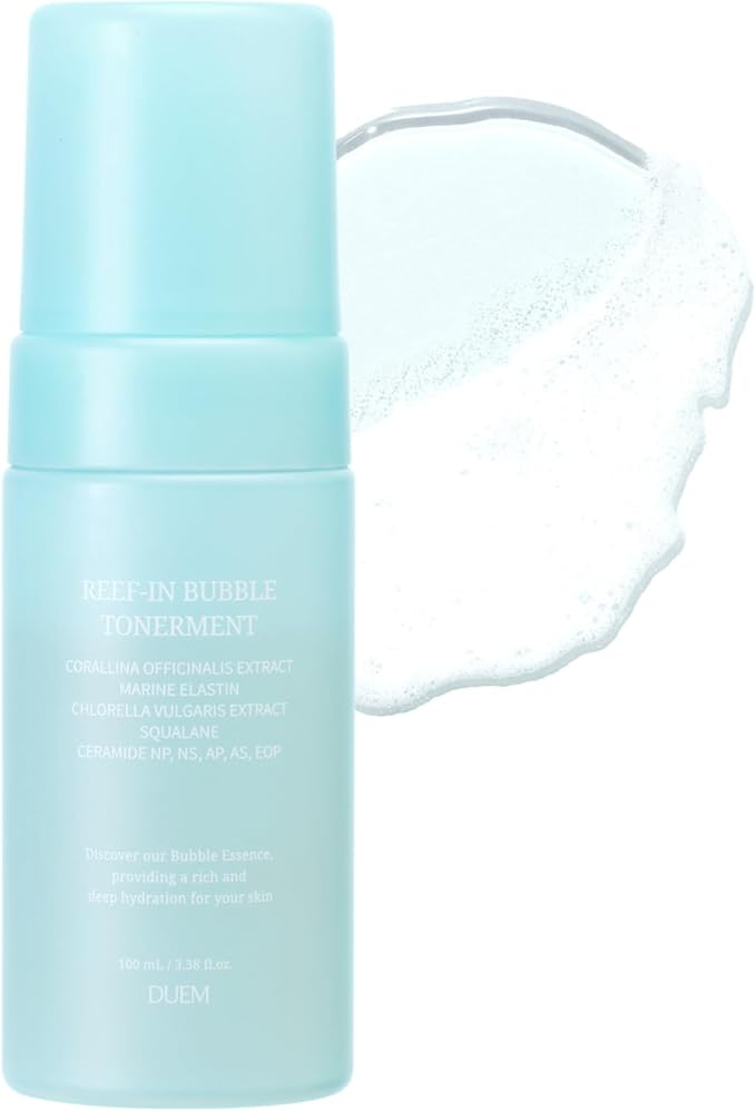 DUEM Reef-in Bubble Tonerment – Low pH (5.8) Ceramide Complex Foaming Toner, 72-Hour Hydration, Skin Elasticity Booster, Korean Skincare, 3.38 fl.oz./100ml