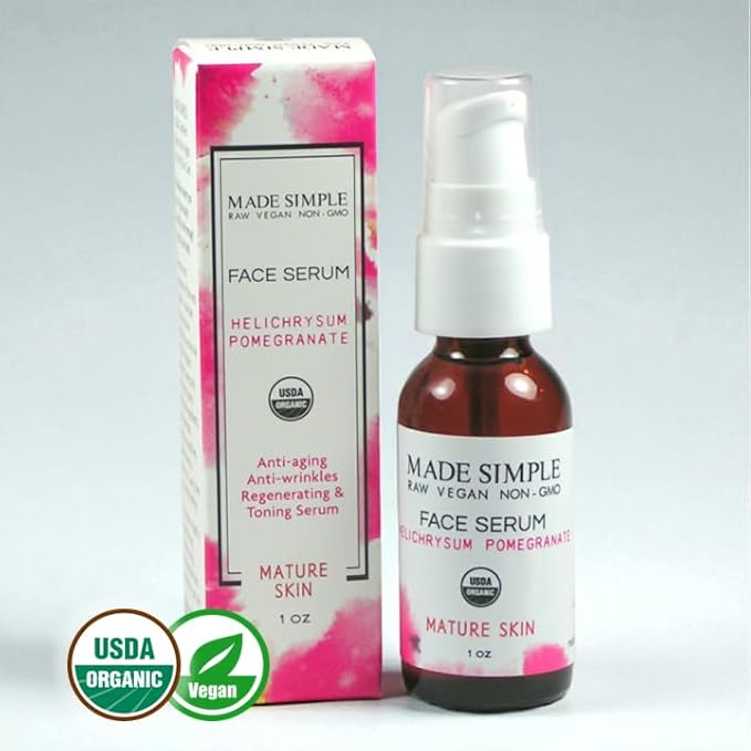 Helichrysum Pomegranate Face Serum - Certified Organic, Vegan, & Cruelty-Free