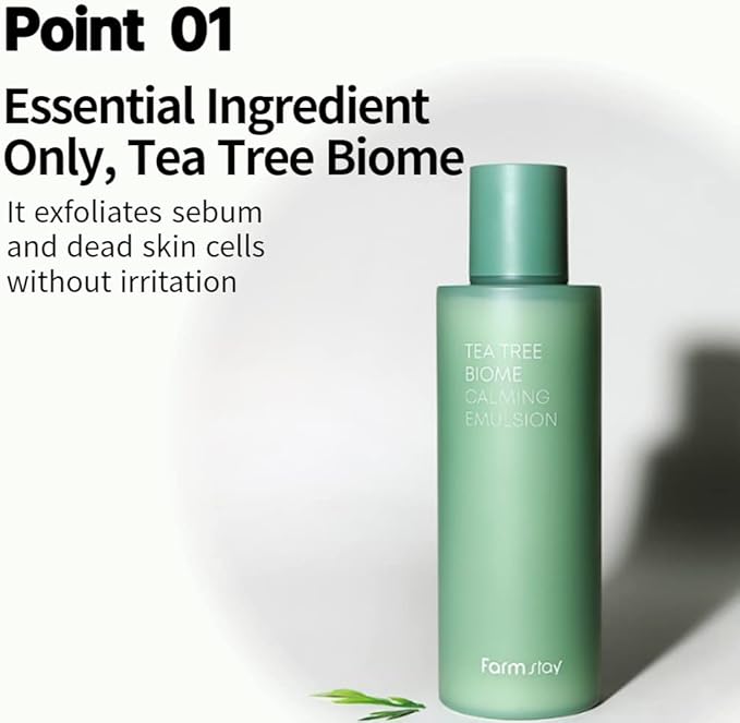 FARMSTAY TeaTree Biome Calming Toner,Pure Moisturizing Daily Face Toner for Sensitive Skin with CICA Exfoliating Without Redness, Deep Hydration,Korean Skincare,for Men&Women,Teenagers 6.76 Fl.Oz
