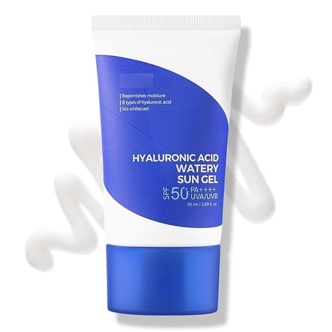 Hyalur.oni'c Acid Watery Sun Gel Spf 50+ Pa++++ 1.69 Fl Oz,8 Types Of Hyaluronic Acid,Strong Protection Against Uva And Uvb Rays,No White Cast,Reef-Safe,Non-Nano Sunscreen For All Skin Type
