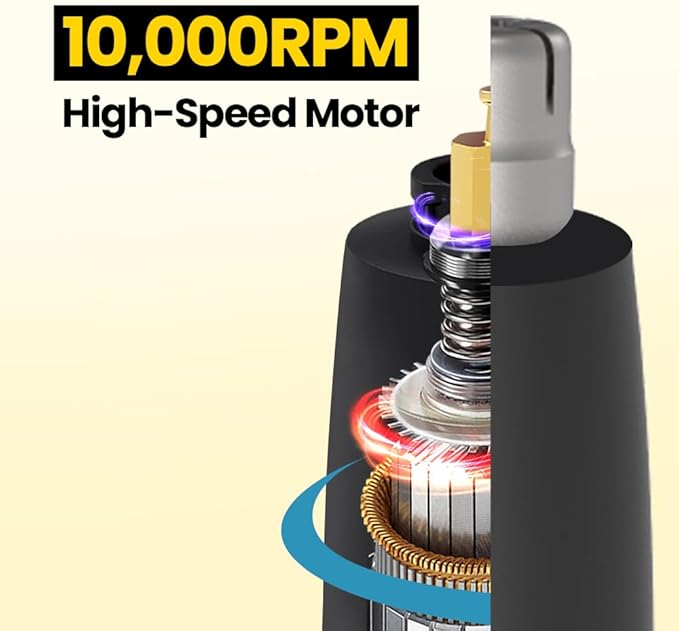 Gorilla Technique Nose Ear Hair Trimmer for Men, 10,000RPM 4 in 1 Nose, Eyebrow & Facial Hair, USB-C Rechargeable Battery, Waterproof Heads, Korean, 4 Heads
